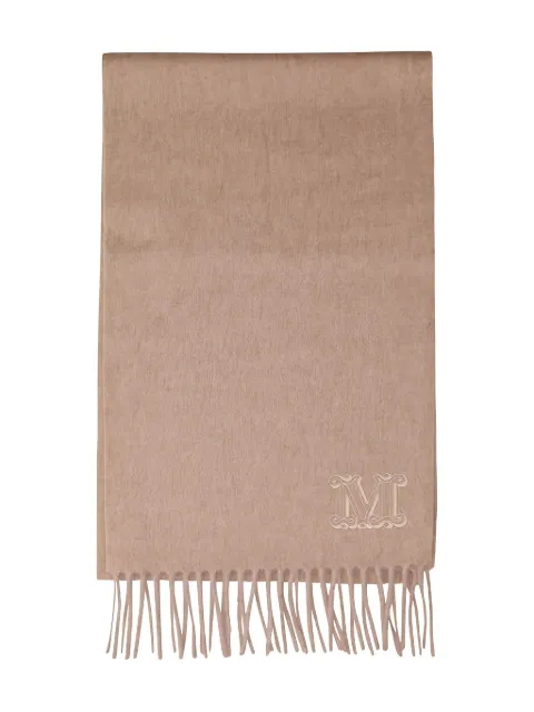 Max Mara embroidered-fringe scarf