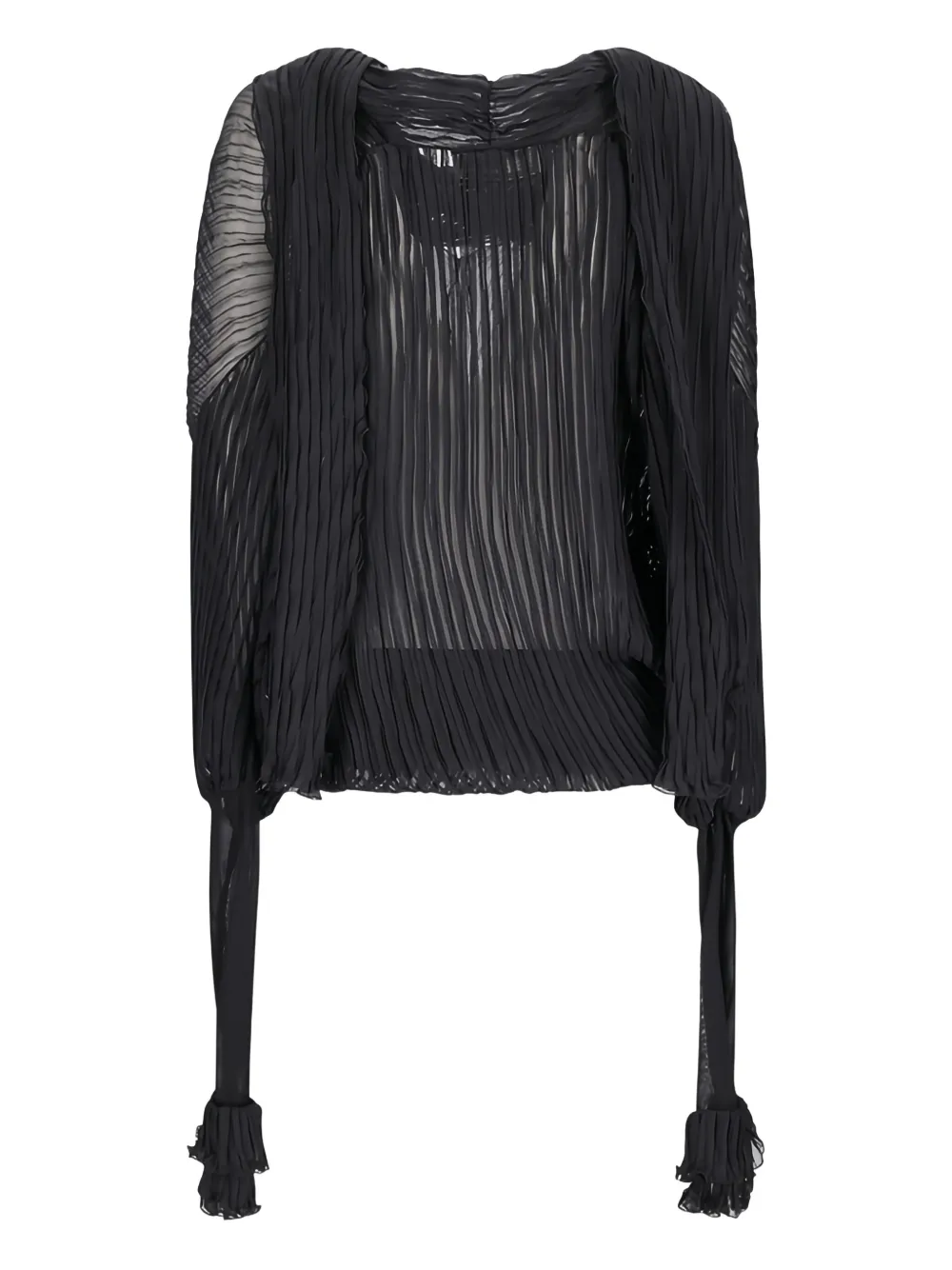 Blumarine pleated ruffled blouse Zwart