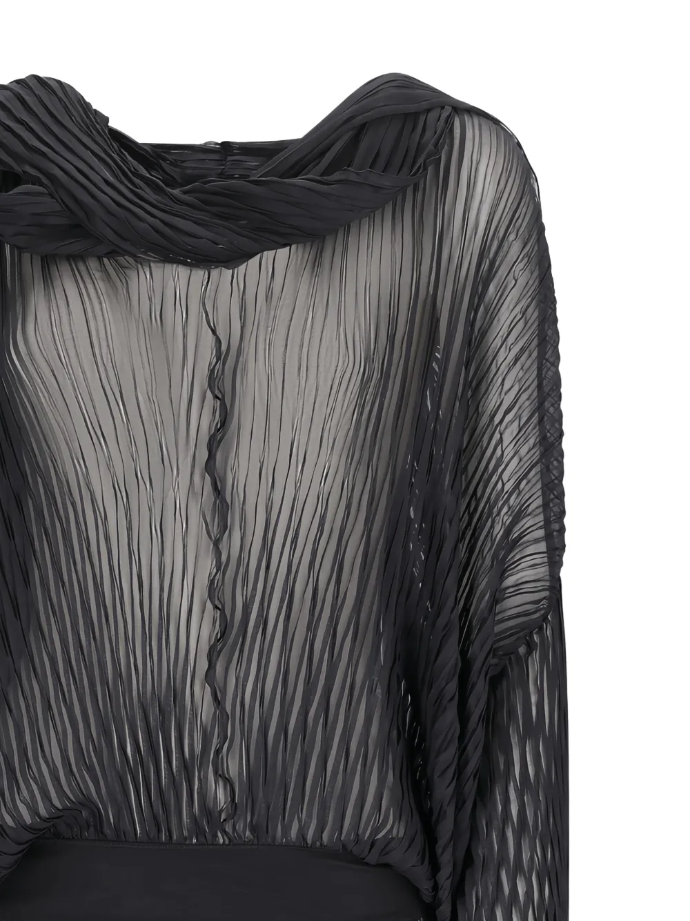 Blumarine pleated ruffled blouse Zwart