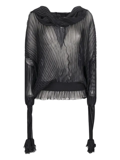 Blumarine Bluse mit plissierten Rüschen