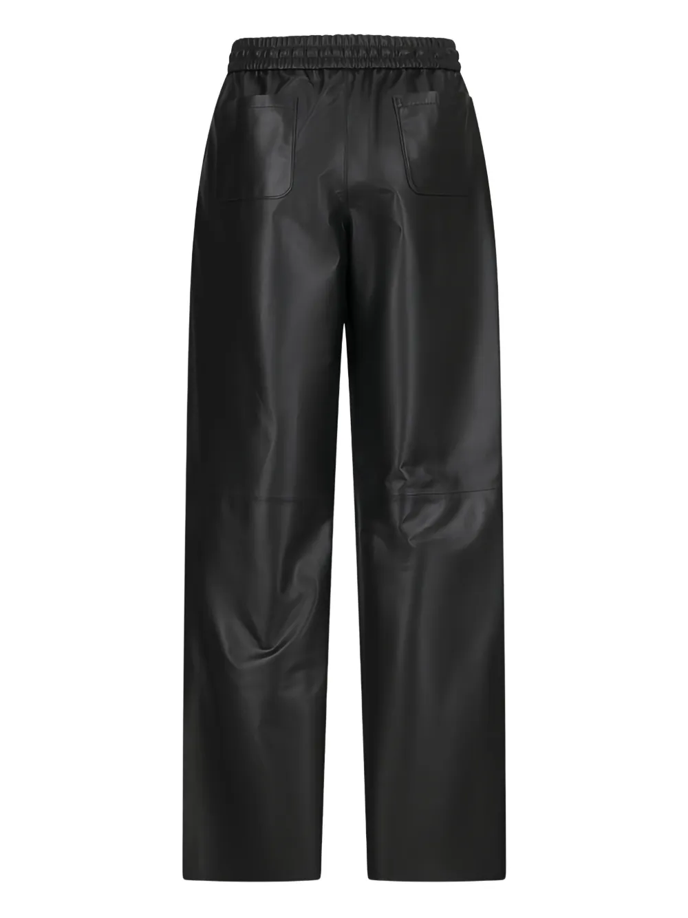 Desa 1972 drawstring leather trousers - Zwart