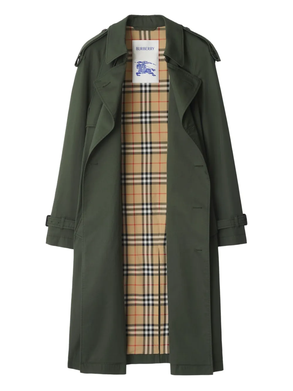 Burberry Gabardine trenchcoat Groen