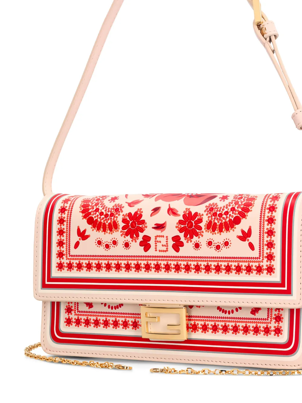 FENDI Wallet On Chain Baguette shoulder bag Rood