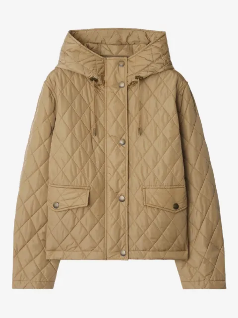 Burberry cropped quilted nylon hooded jacket