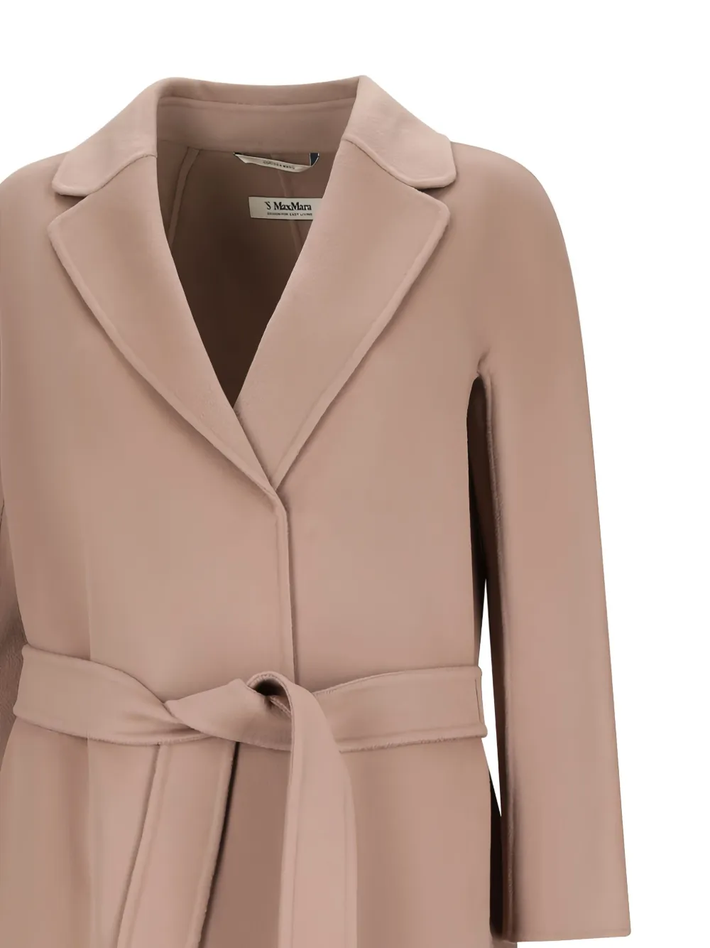 'S Max Mara Jas met revers en ceintuur Beige