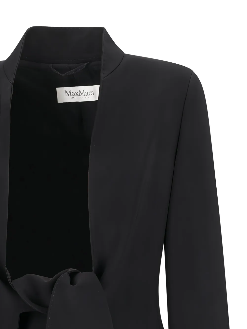 Max Mara Tailored Blazer With Bow Detail And Padded Shoulders In Black