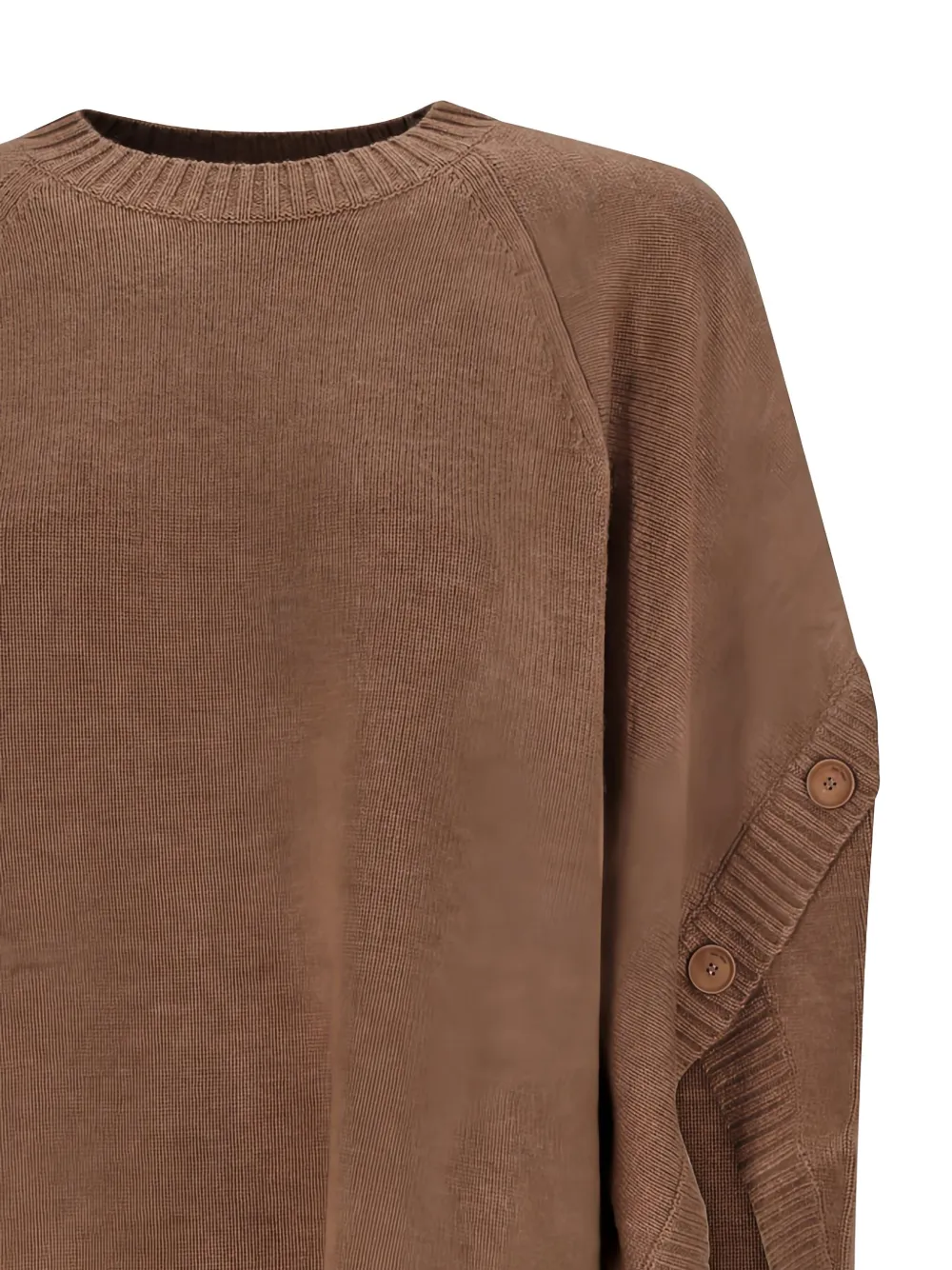 Max Mara Top met raglan mouwen en knoopdetail Bruin