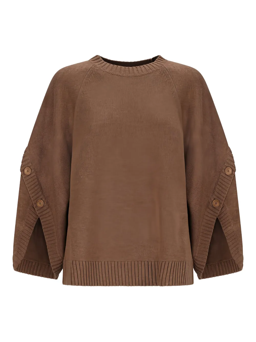 Max Mara button-detailed raglan-sleeve top - ブラウン Max Mara button-detailed raglan-sleeve top - ブラウン