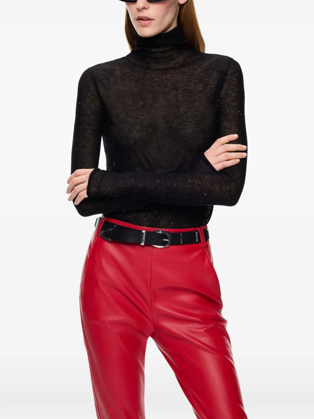 PINKO roll-neck embellished top - Nero