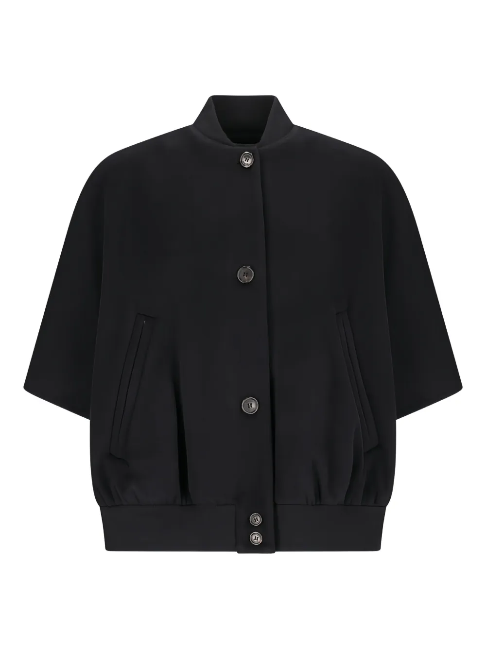 Max Mara short-sleeve cashmere cape Zwart