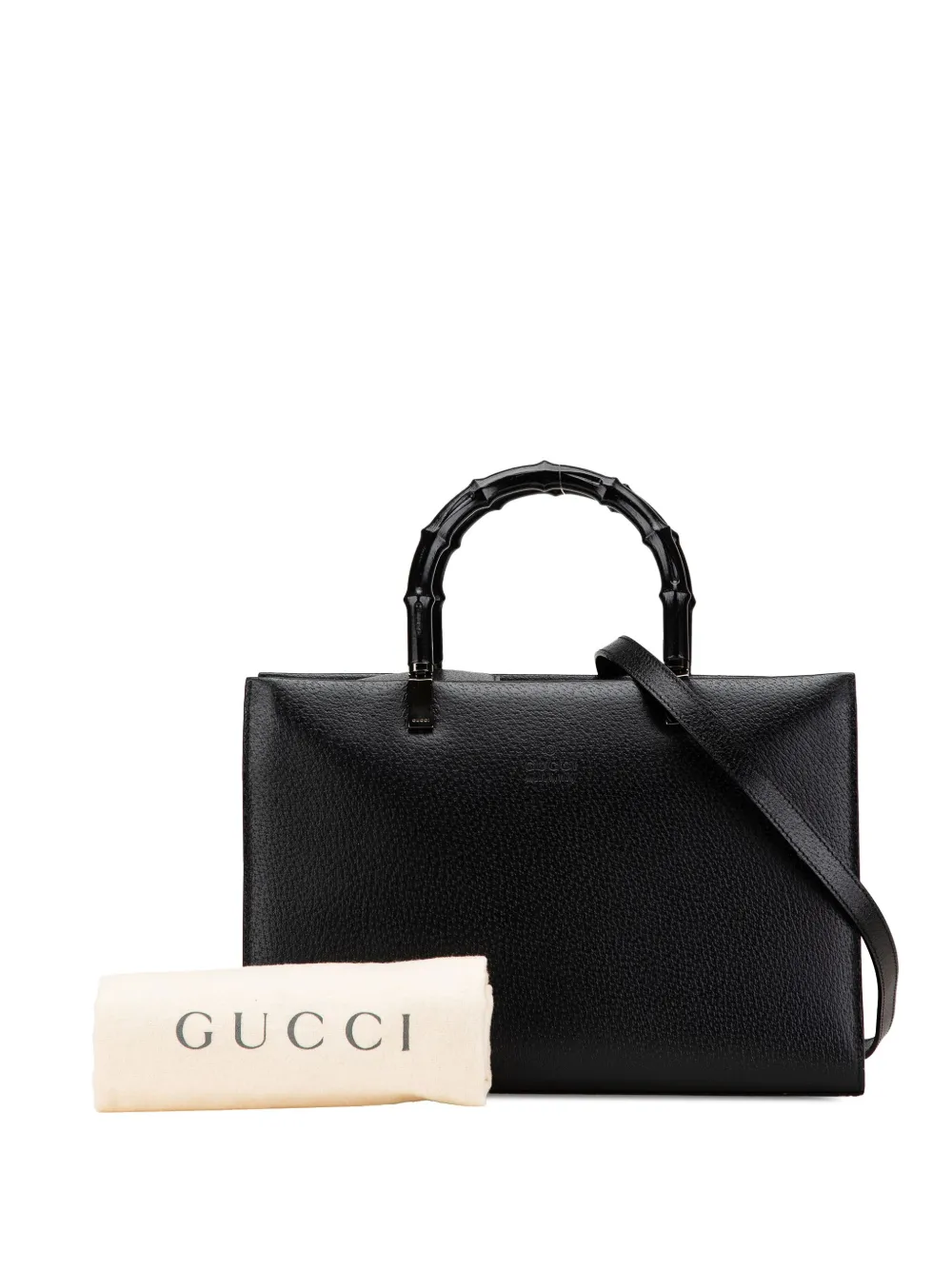 Gucci Pre-Owned 20th Century Leather Cinghiale Bamboo Tote satchel | Pre-Owned | Image 2