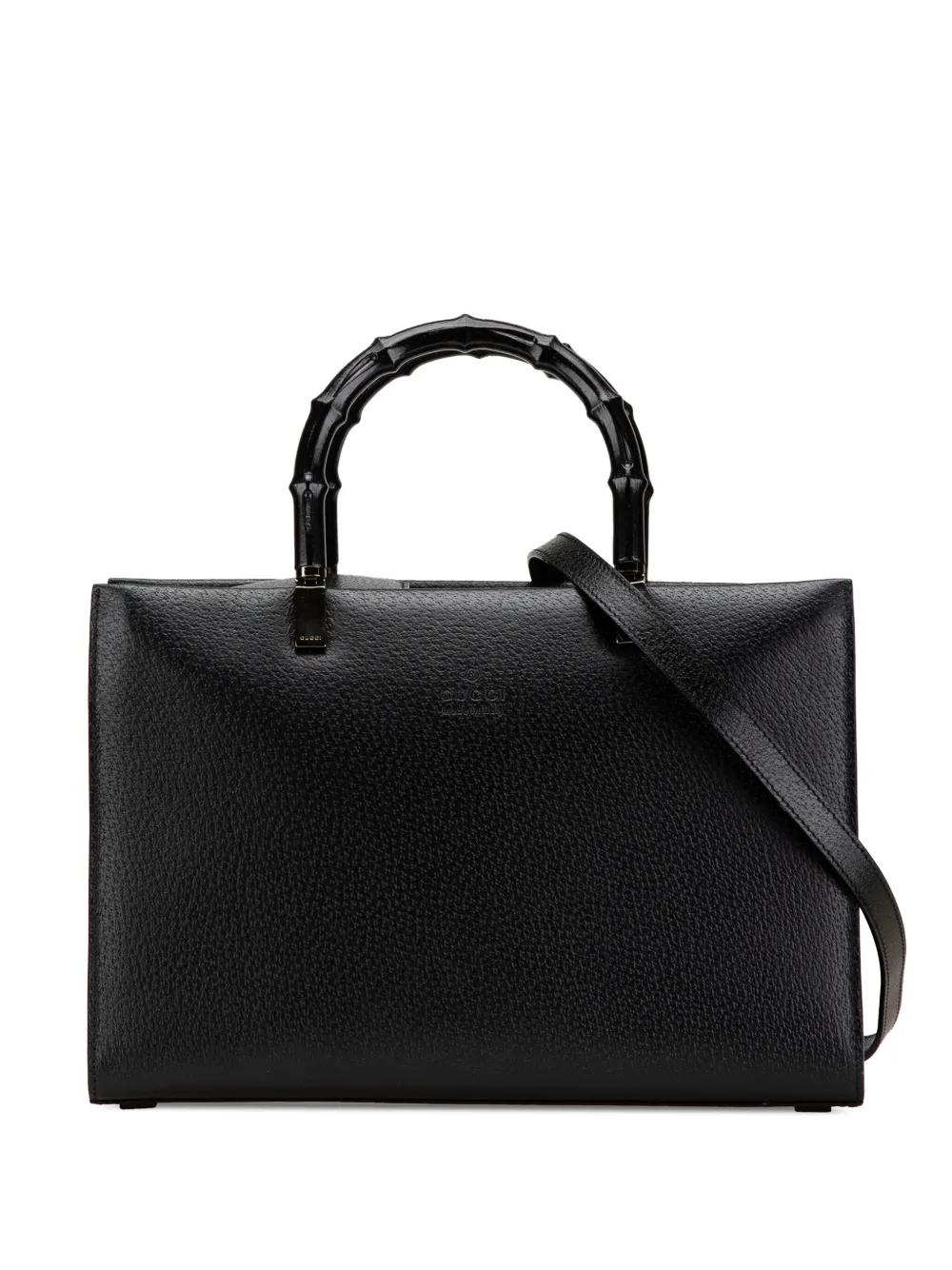 Gucci Pre-Owned 20th Century Leather Cinghiale Bamboo Tote satchel - Gucci Pre-Owned 20th Century Leather Cinghiale Bamboo Tote satchel -