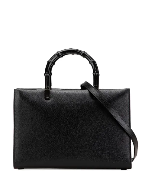 Gucci Pre-Owned 20th Century Leather Cinghiale Bamboo Tote satchel