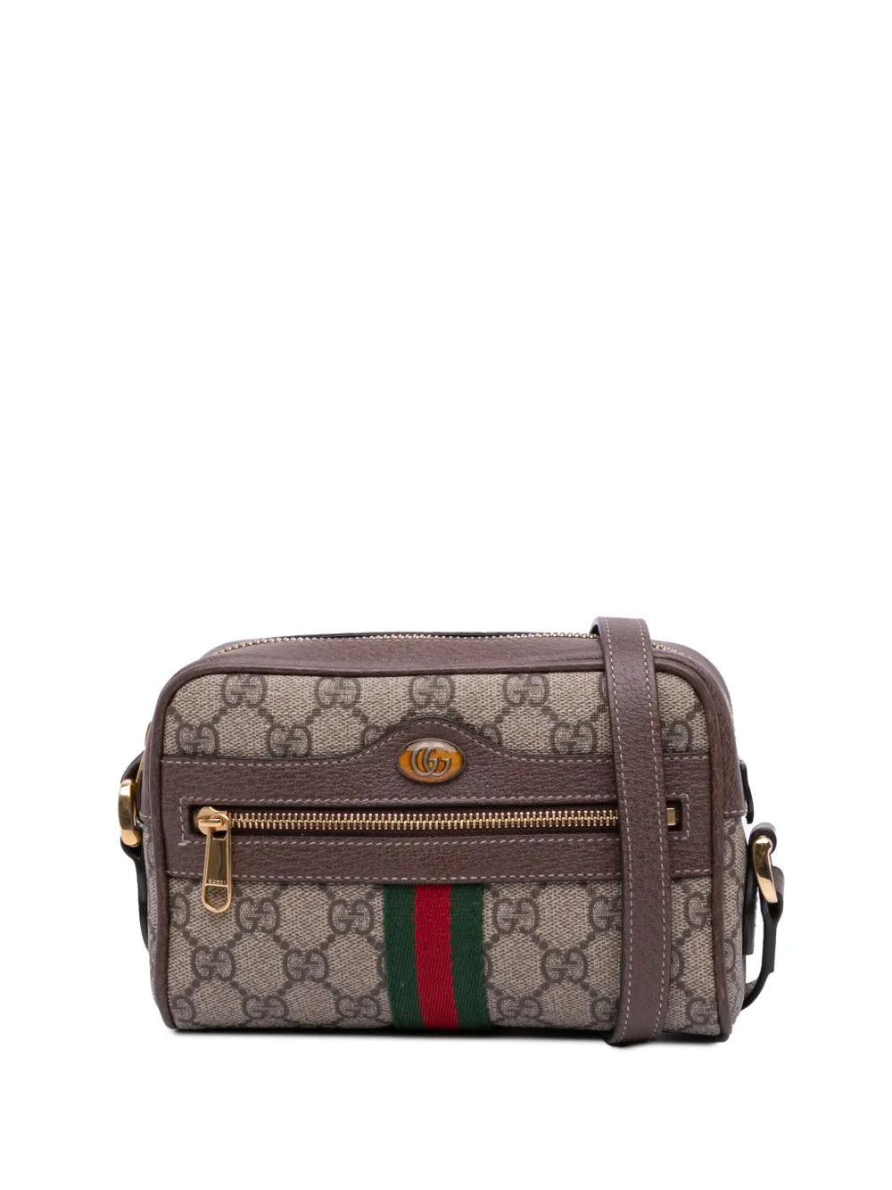 Gucci Pre-Owned 2016-2024 Mini GG Supreme Ophidia crossbody bag - ブラウン Gucci Pre-Owned 2016-2024 Mini GG Supreme Ophidia crossbody bag - ブラウン