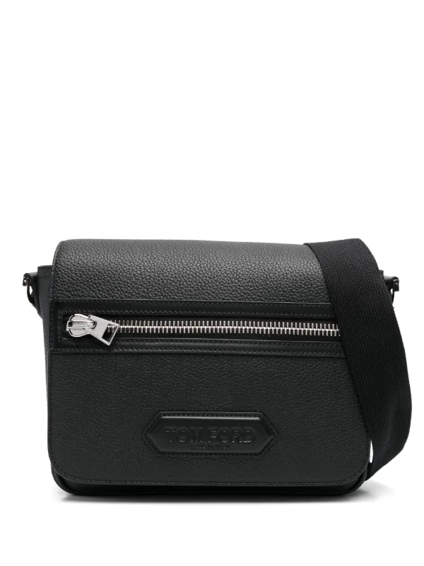TOM FORD ブラックレザー ショルダーバッグ TOM FORDブラックレザーバッグ ショルダー付 TOM FORD（トム フォード