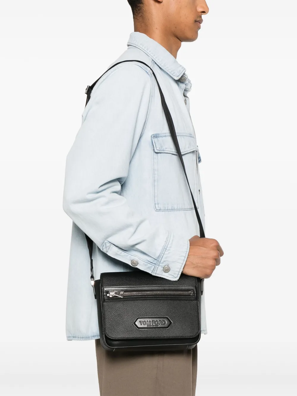 TOM FORD leather shoulder bag - Zwart