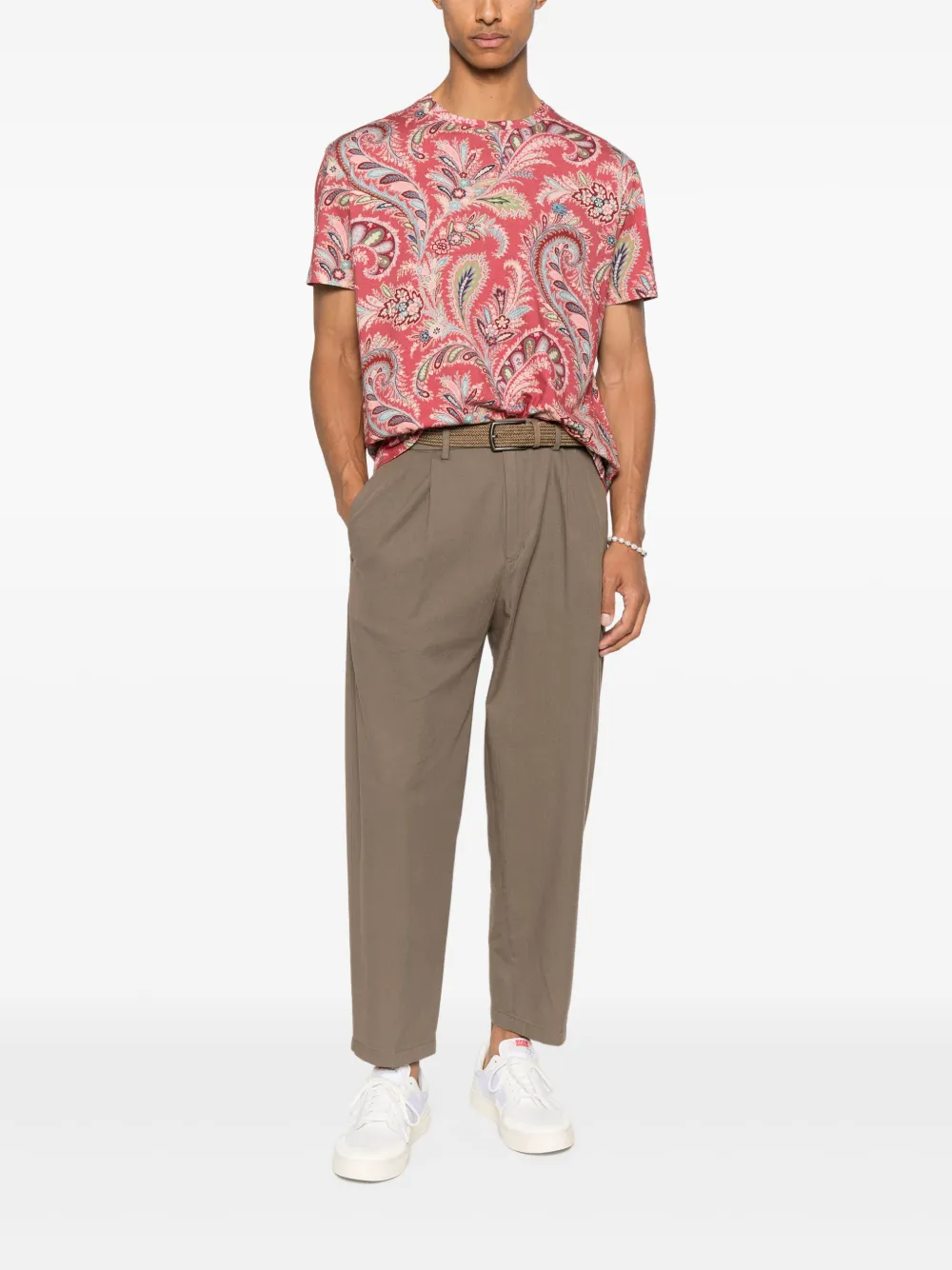 ETRO paisley-print T-shirt - Roze