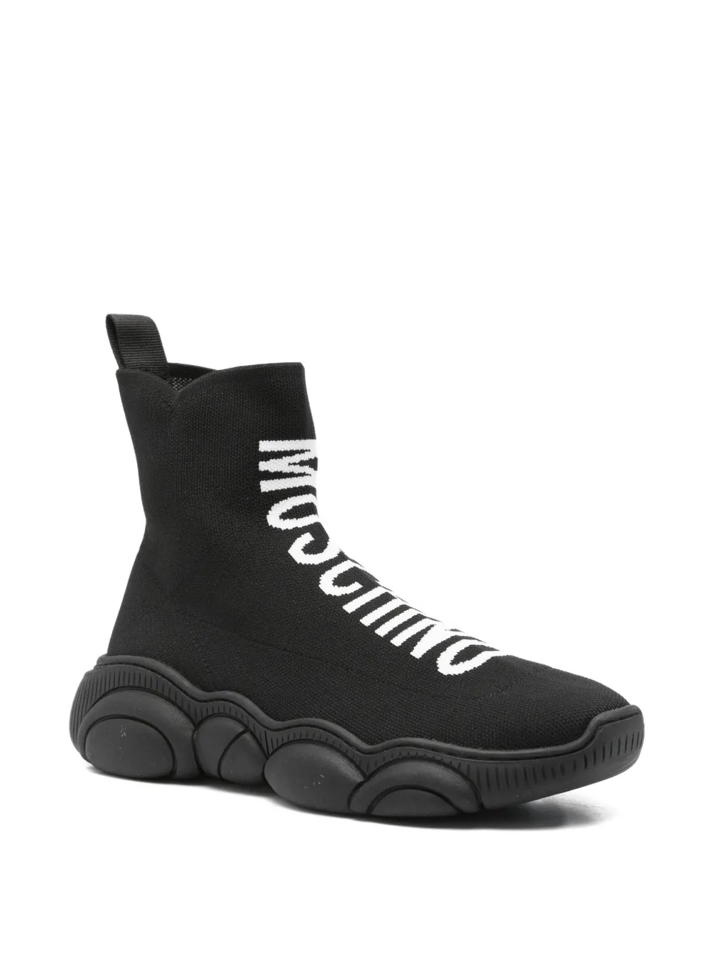 Moschino logo-intarsia sock sneakers Black