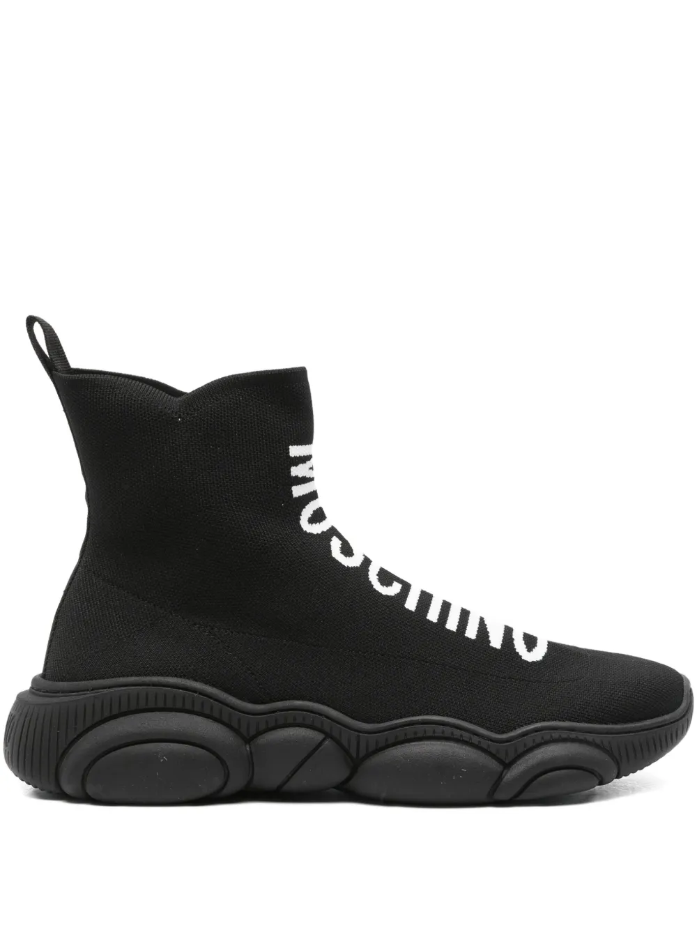 Moschino logo-intarsia sock sneakers Black