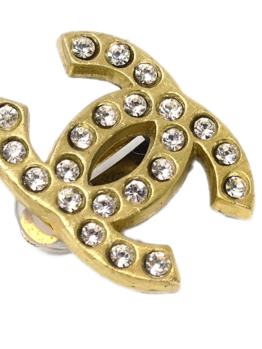 Pre-owned Chanel 2001 Cc Logo Clip-on Earrings