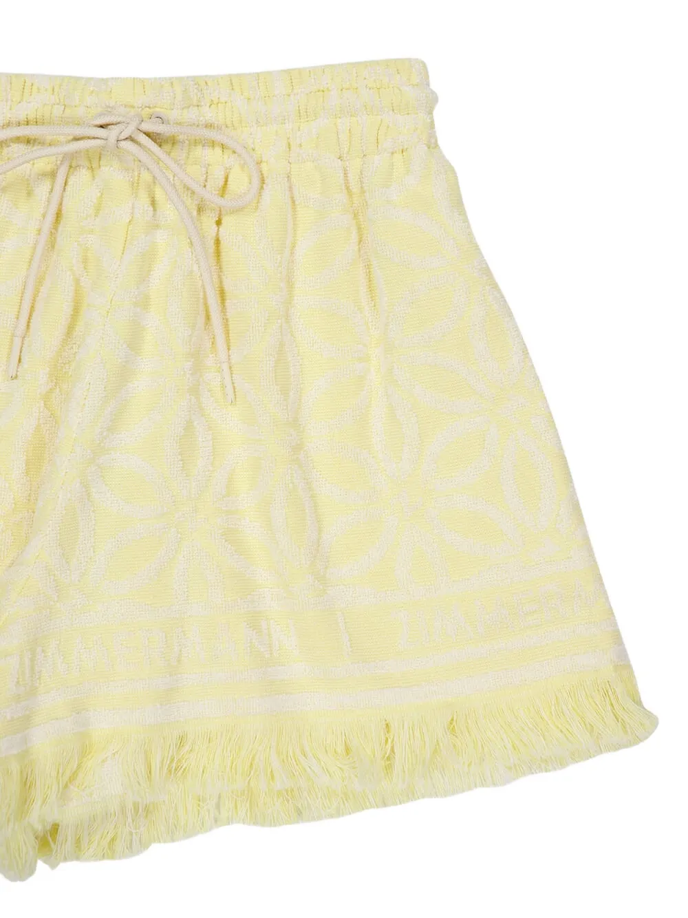 ZIMMERMANN COCO FRINGED JACQUARD SHORTS