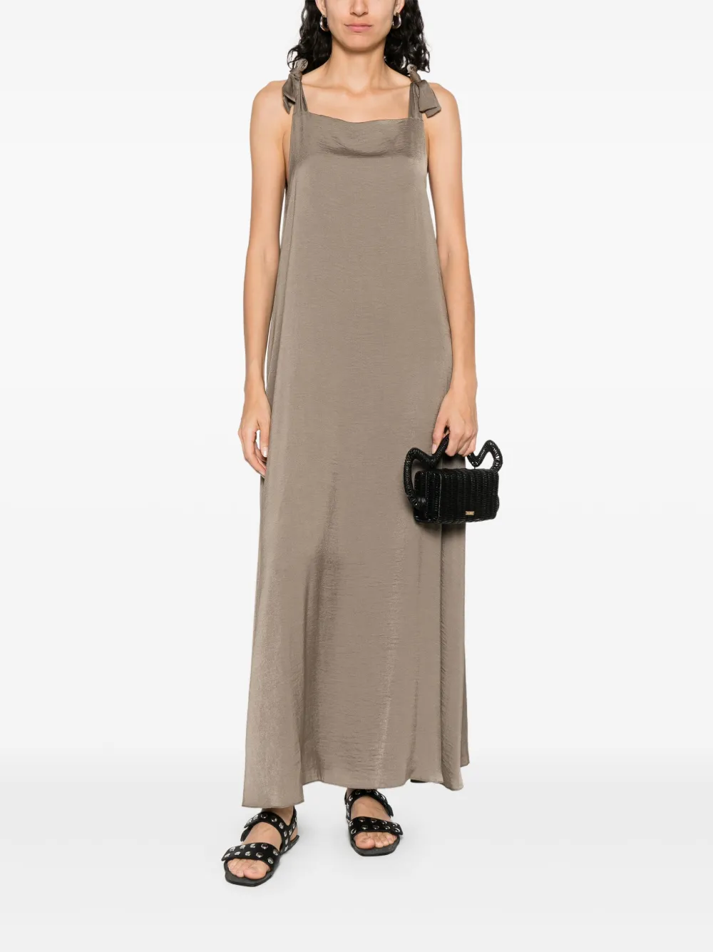 MOUTAKI satin midi dress - Groen