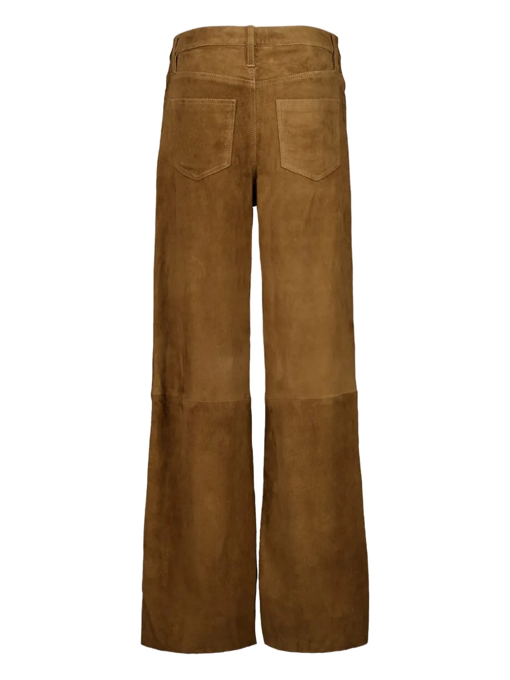 PAULA Suède broek met wijde pijpen - Bruin