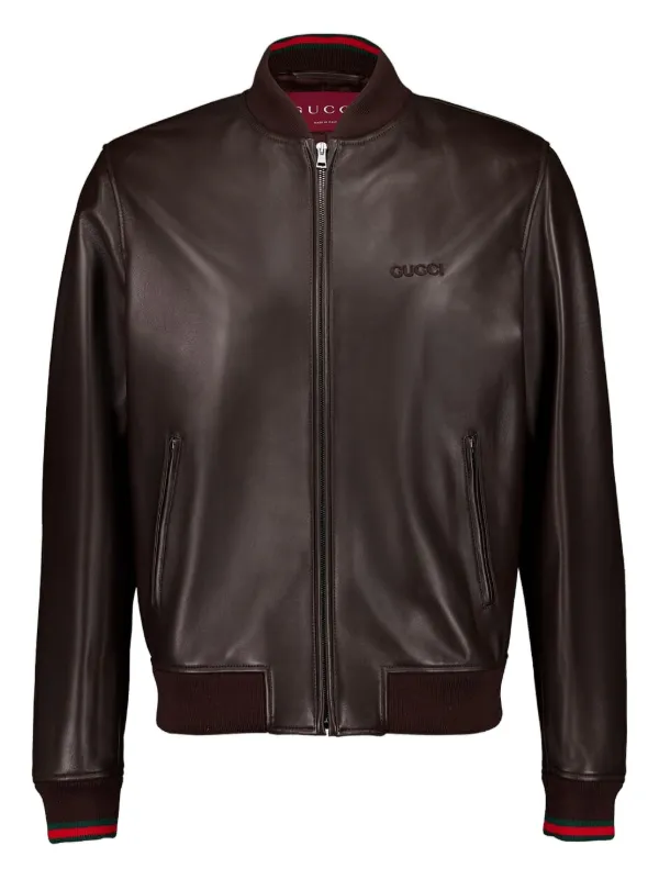 ジャケット・アウター GUCCI LEATHER BOMBER JACKET 27374147_57291880_600.jpg