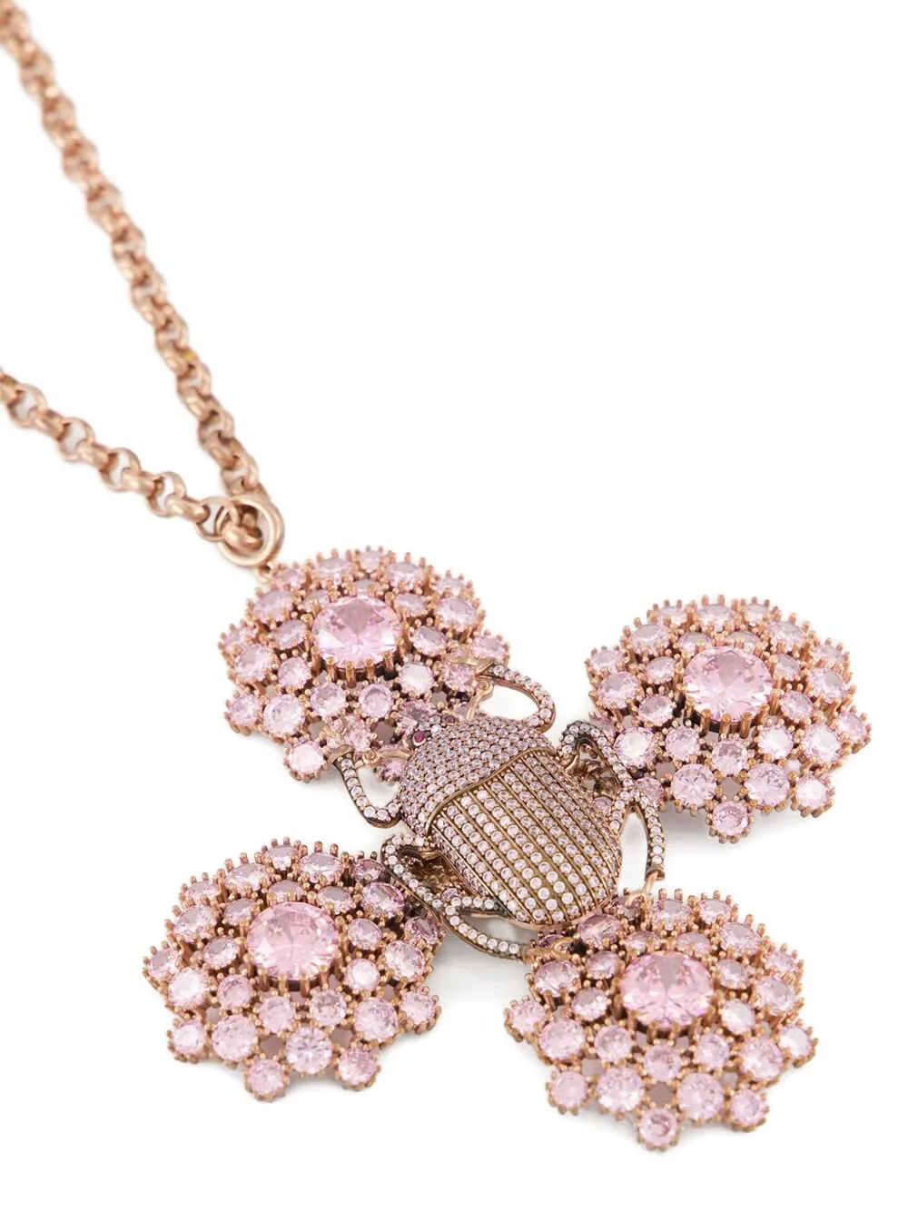 Begüm Khan Pharaoh Cross crystal-embellished scarab necklace - Roze