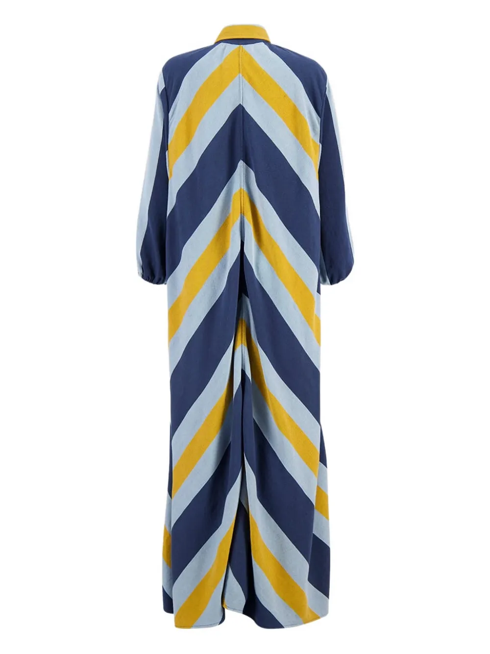PAULA Maxi-jurk met chevron-patroon - Blauw
