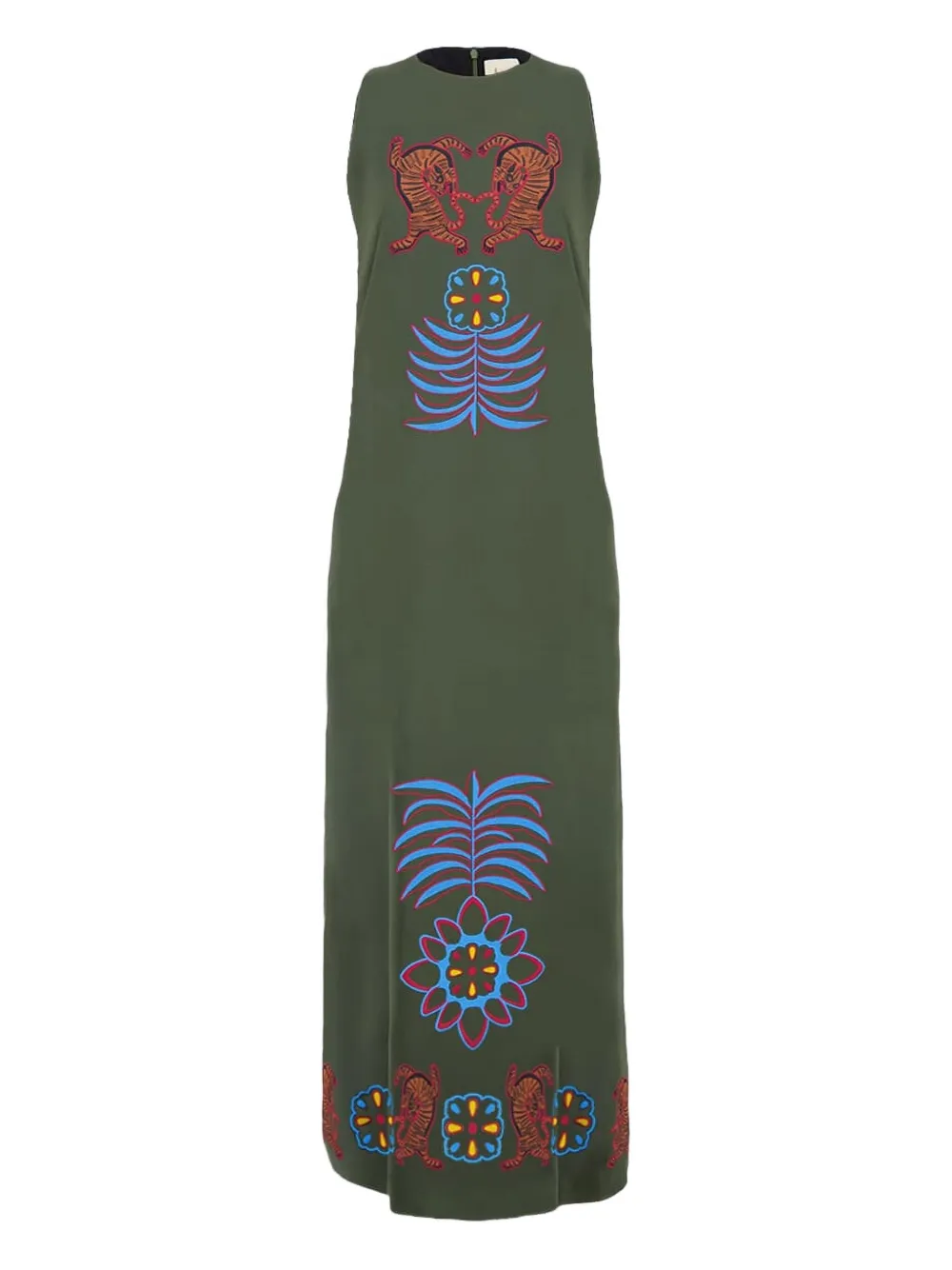 PAULA floral-embroidery maxi dress | Green | Image 1