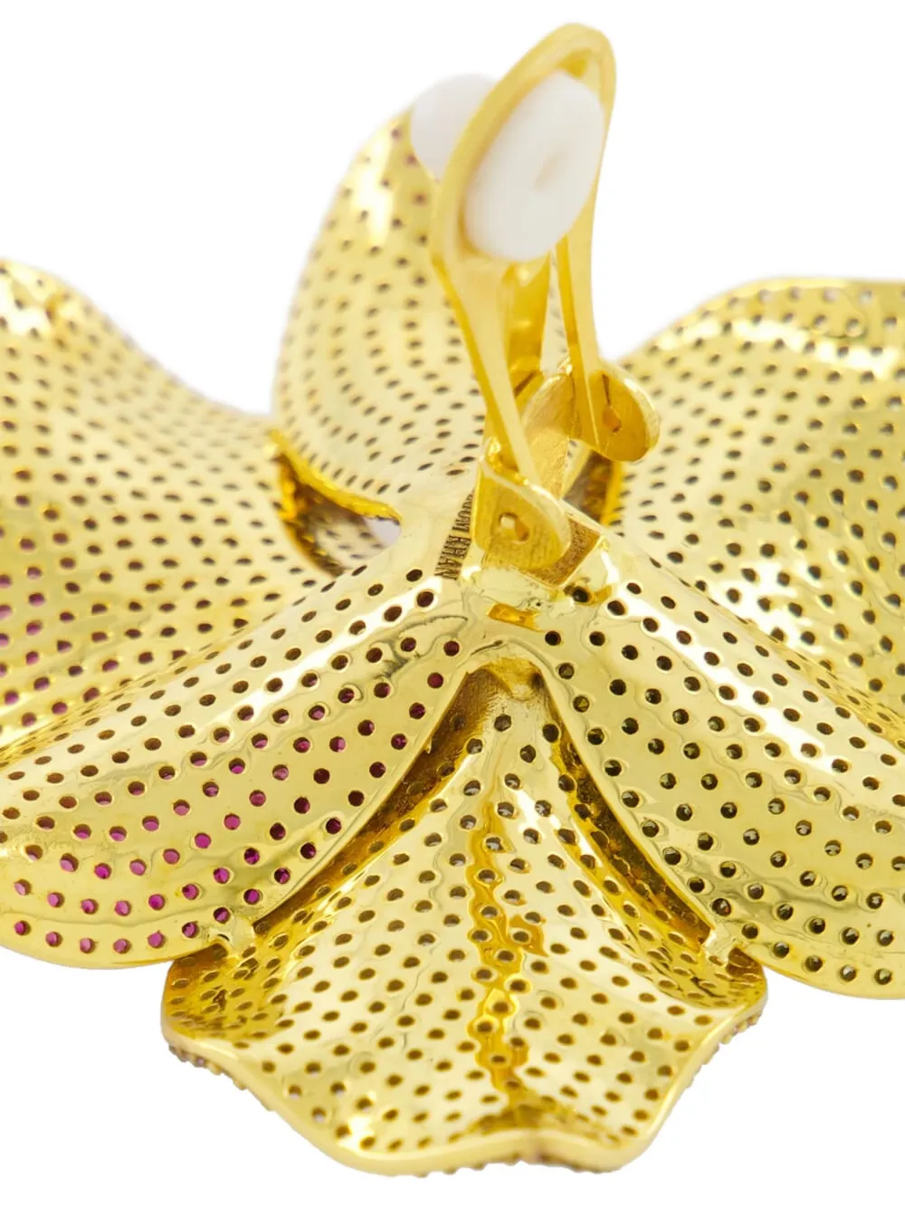 Begüm Khan Singapore Orchids oorclips met bloemen - Goud