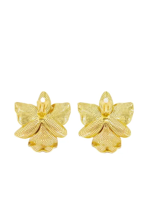 Begüm Khan Singapore Orchids floral clip-on earrings