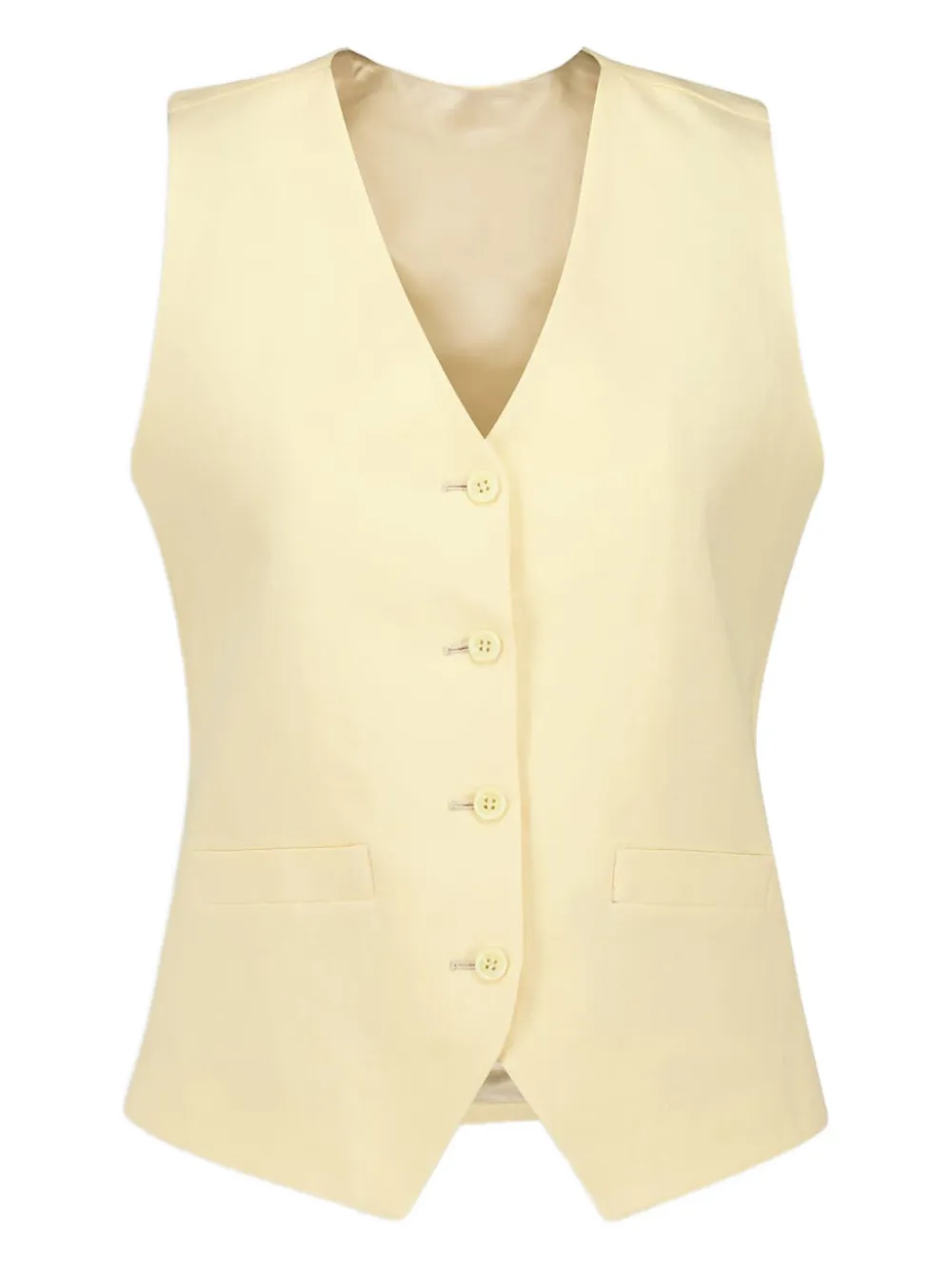 button-up linen vest
