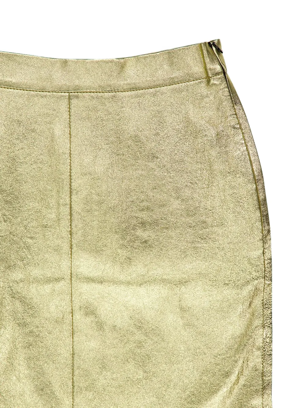 PAULA Leren rok met metallic-effect Goud