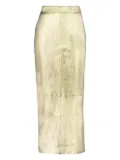 PAULA metallic-effect leather skirt - Gold