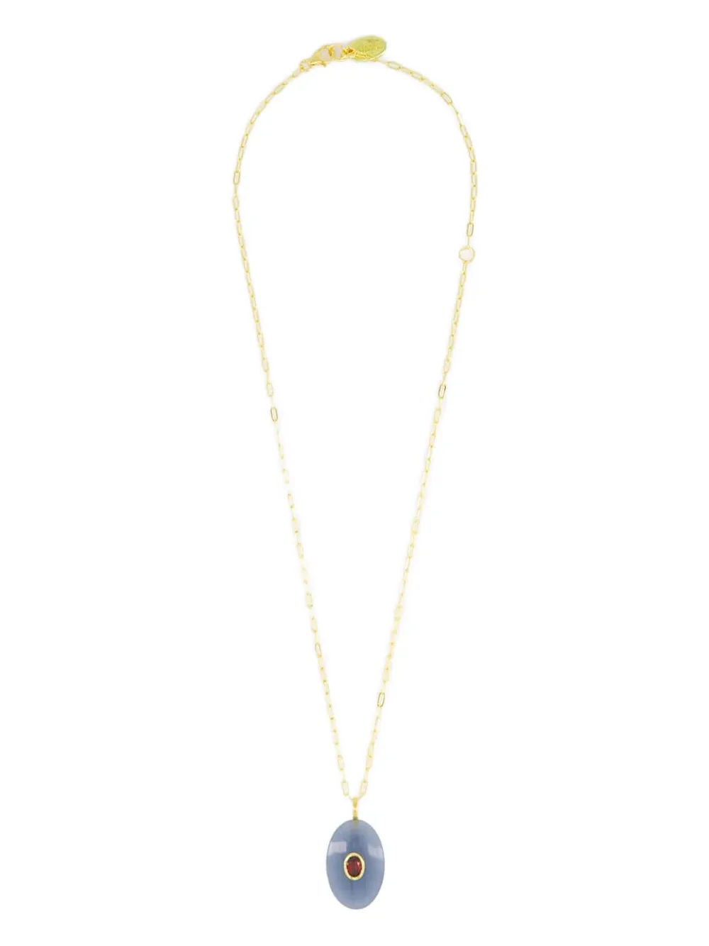 Lizzie Fortunato Collana in ottone placcata oro con angelite