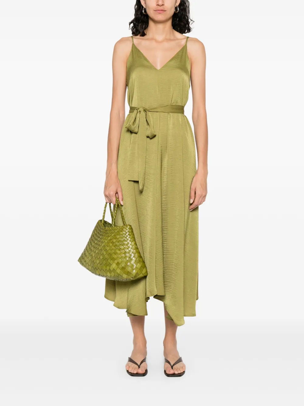 MOUTAKI satin midi dress - Groen