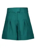 PAULA pleated high-waisted shorts - Green