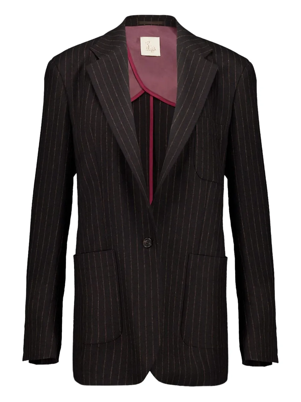 PAULA pinstripe tailored blazer | Black | Image 1
