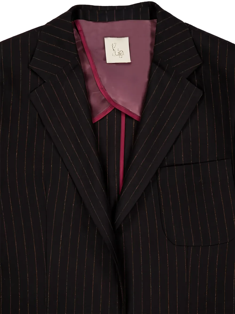Paula Pinstripe Tailored Blazer In Black