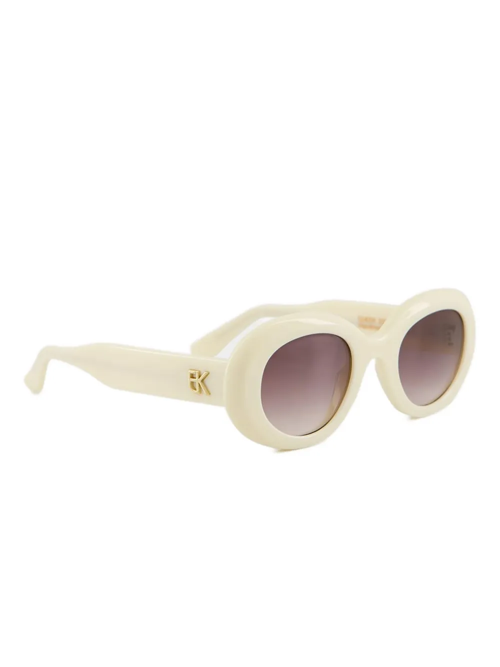 Emmanuelle Khanh oval-frame sunglasses - Wit