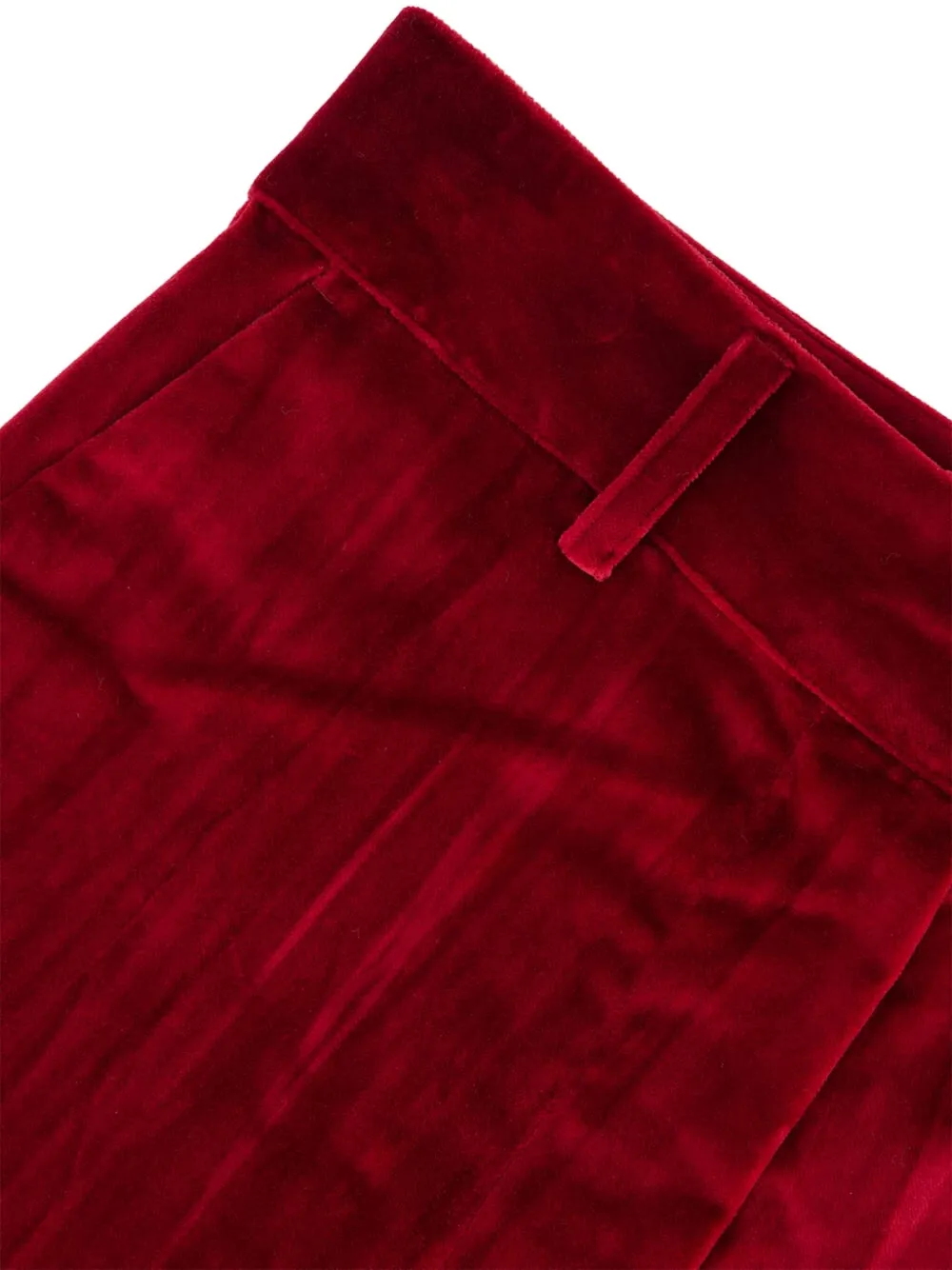 Paula Flared Velvet Trousers In Burgundy