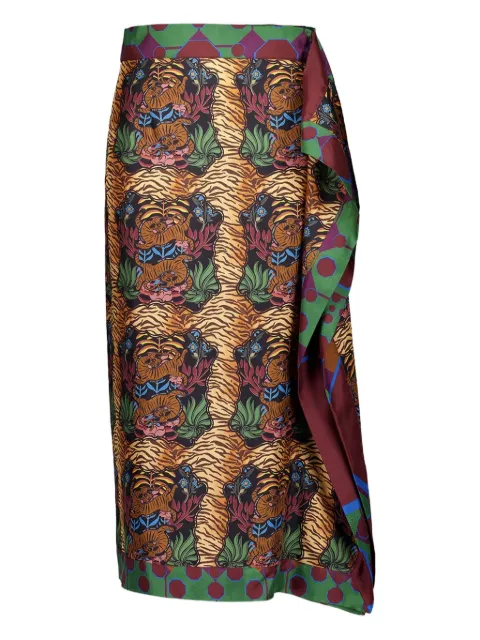 PAULA tiger-print wrap skirt