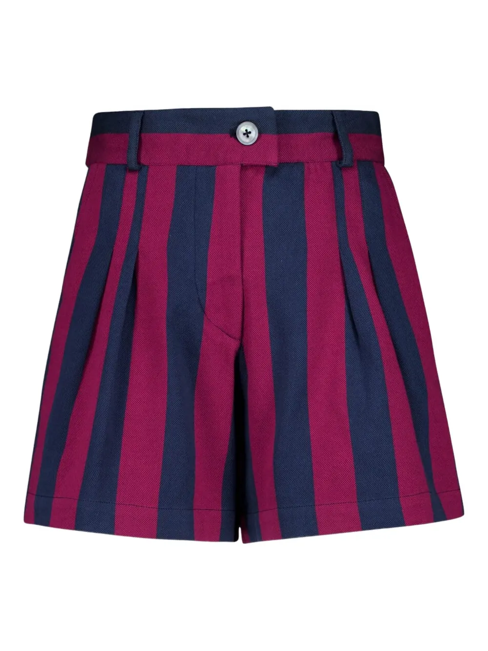striped pleated shorts