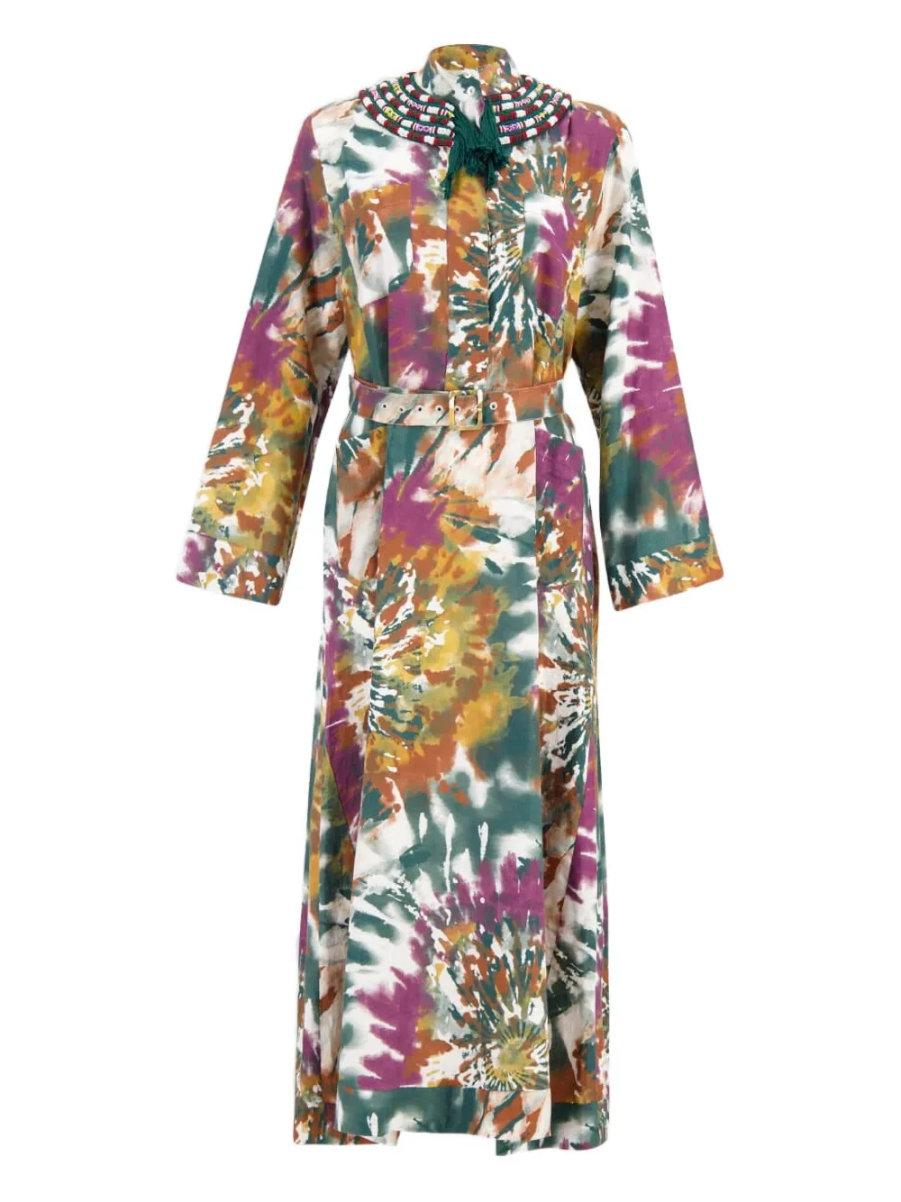 Paula Tie-dye Belted Robe In Pink