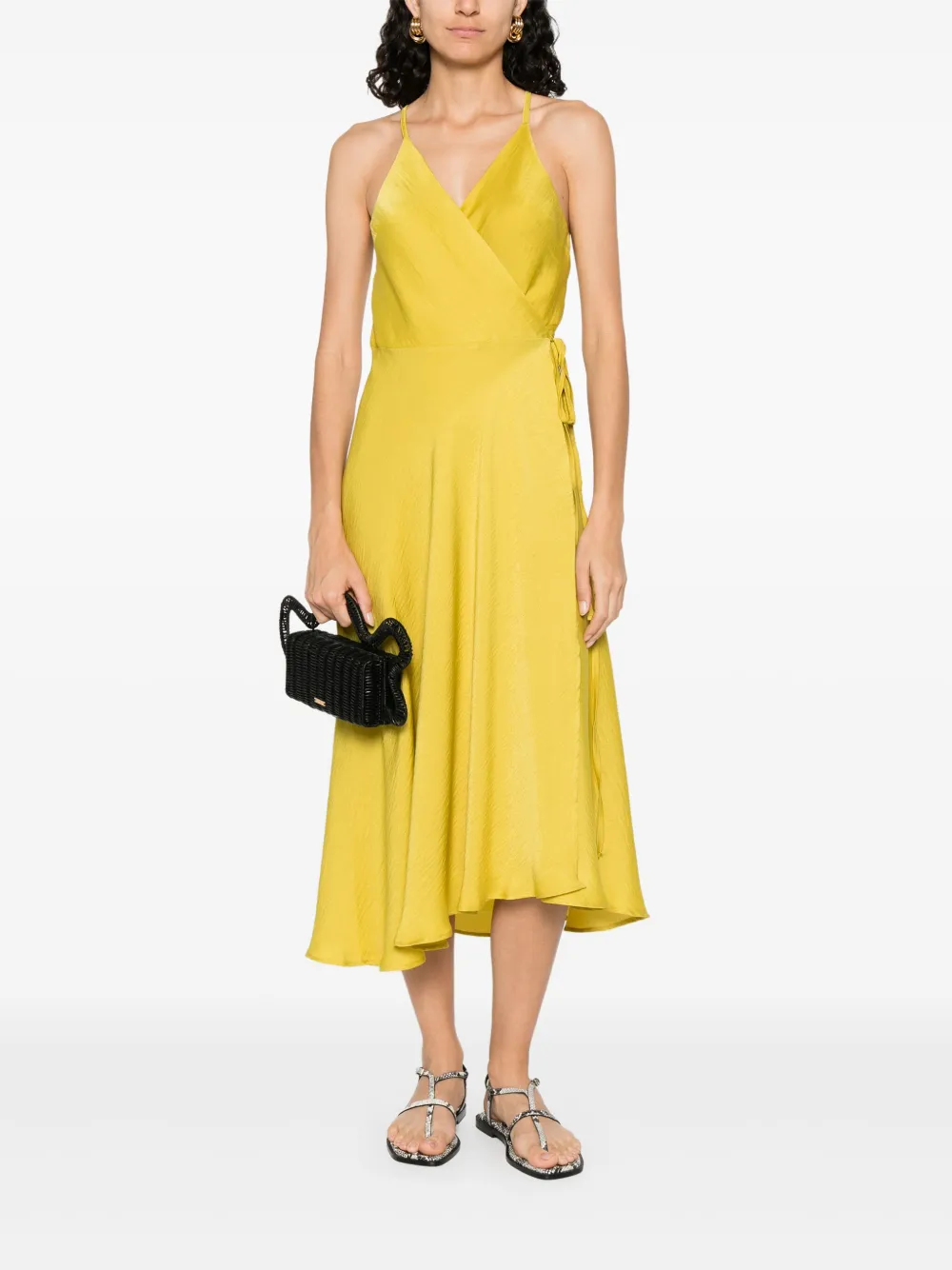 MOUTAKI satin midi dress - Geel