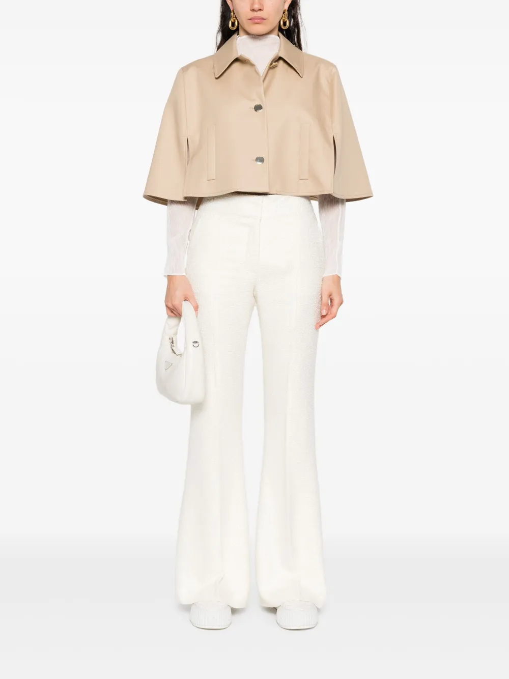 Gabriela Hearst Zijden flared broek - Beige