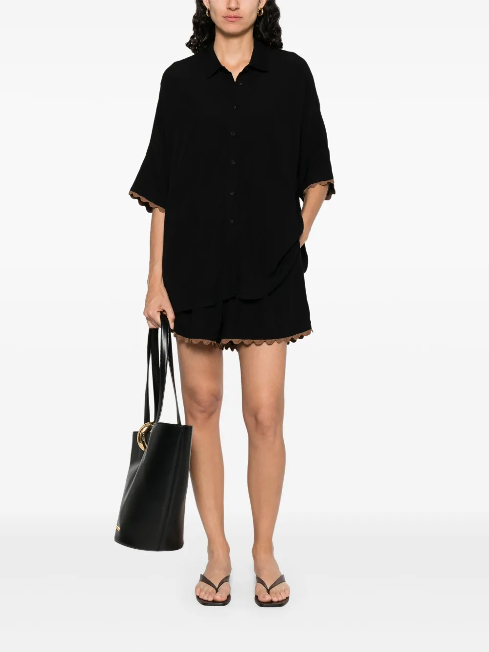 MOUTAKI Jersey polotop - Zwart