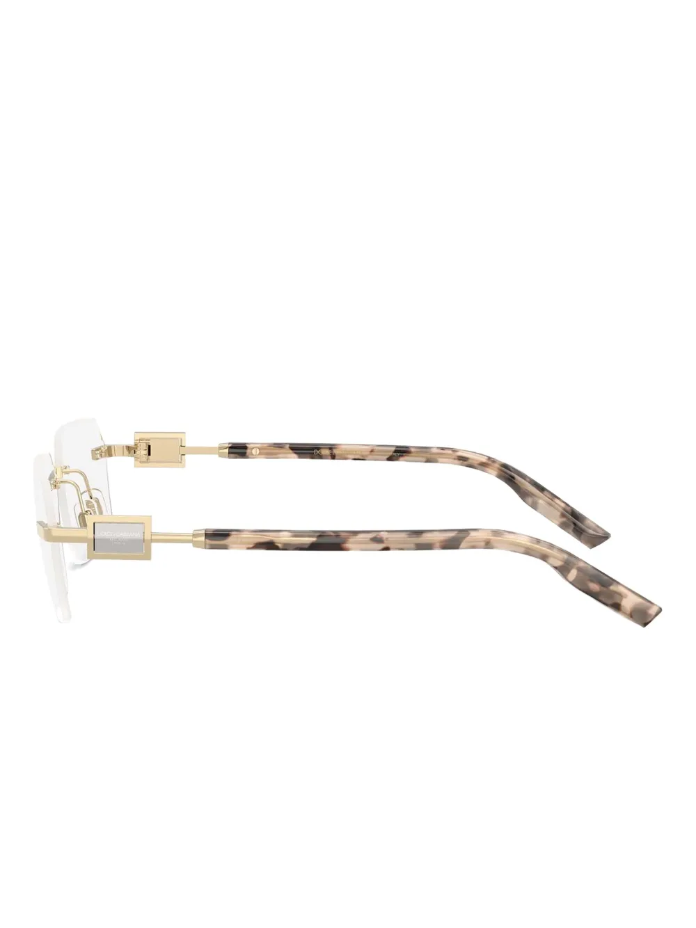 Dolce & Gabbana Eyewear Bril met randloos montuur en gouden tempel